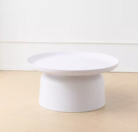 熱推簡約小巧圓形塑料茶几(白色/大號)(尺寸:60*36*70CM)