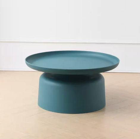 熱推簡約小巧圓形塑料茶几(深藍色/大號)(尺寸:60*36*70CM)