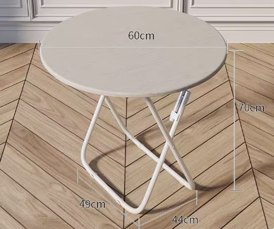 Hot recommended foldable table simple wooden round table (white oak) (size: height 70CM, width 60CM)