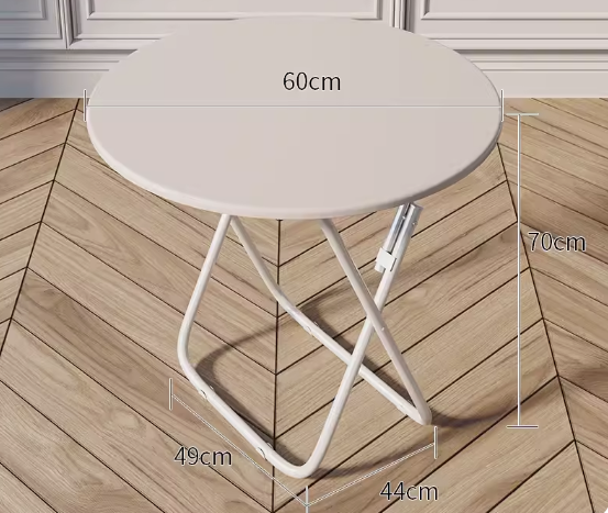 Hotly recommended foldable table simple wooden round table (pure white) (size: height 70CM, width 60CM)