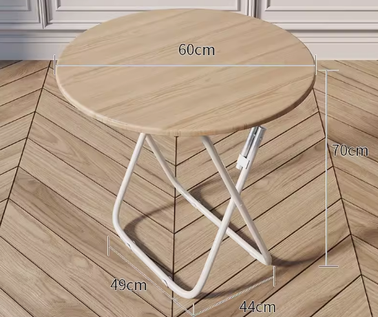 Hotly recommended foldable table simple wooden round table (wood color) (size: height 70CM, width 60CM)