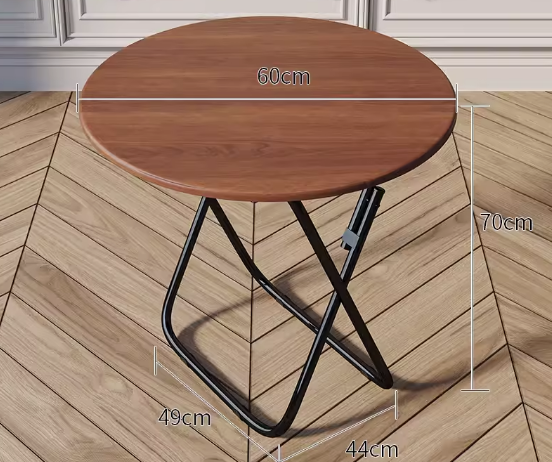 Hotly recommended foldable table simple wooden round table (walnut color) (size: height 70CM, width 60CM)