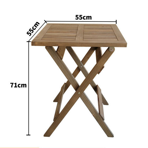 New solid wood foldable table portable outdoor balcony table (55 square table)