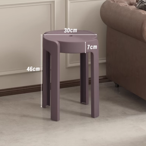 New household easy-to-storage thickened plastic cyclone stacking stool (brown*high-strength PP material) (size: 30*46*7CM)