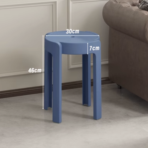 New household easy-to-storage thickened plastic cyclone stacking stool (blue * high-strength PP material) (size: 30*46*7CM)