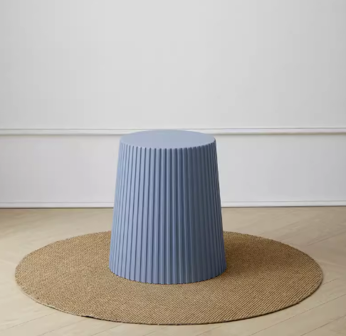 新款加厚可疊放塑料圓凳(格藍色)(尺寸:39*31*45CM)