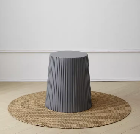 新款加厚可疊放塑料圓凳(素灰色)(尺寸:39*31*45CM)