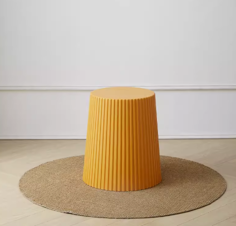 新款加厚可疊放塑料圓凳(黃橙色)(尺寸:39*31*45CM)