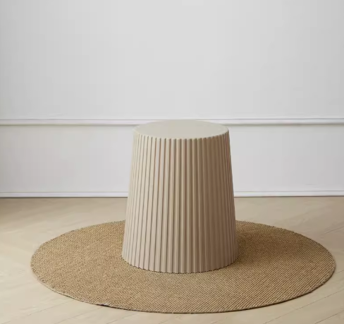 新款加厚可疊放塑料圓凳(駝色)(尺寸:39*31*45CM)