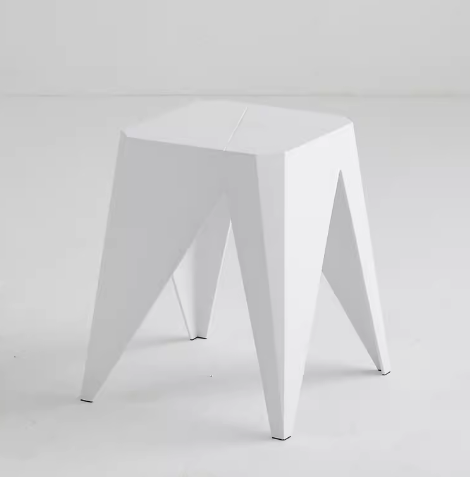 新款簡約加厚四方塑料凳子(白色)(尺寸:38*44.5*30CM)