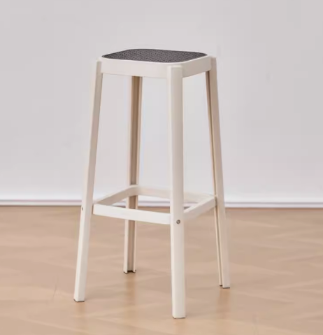新款簡約塑料仿籐編高腳凳(白+灰芯)(尺寸:坐寬30CM,坐高75CM)