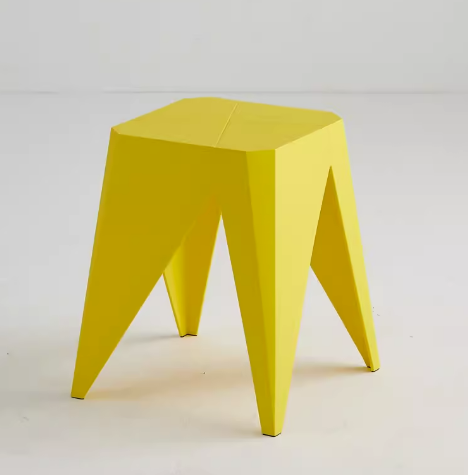 新款簡約加厚四方塑料凳子(明黃色)(尺寸:38*44.5*30CM)