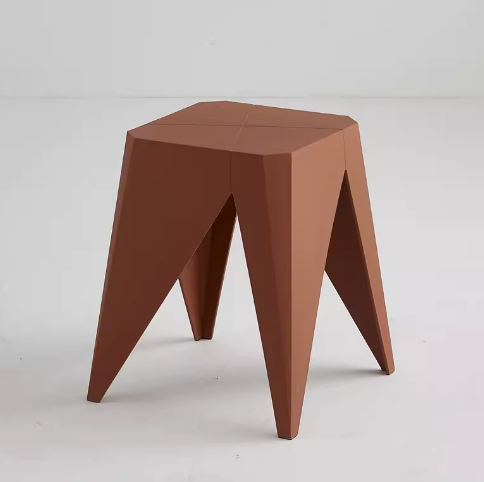 新款簡約加厚四方塑料凳子(咖色)(尺寸:38*44.5*30CM)