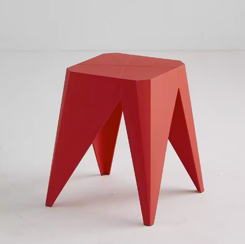 新款簡約加厚四方塑料凳子(紅色)(尺寸:38*44.5*30CM)