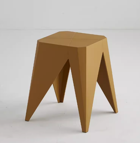 新款簡約加厚四方塑料凳子(薑黃色)(尺寸:38*44.5*30CM)