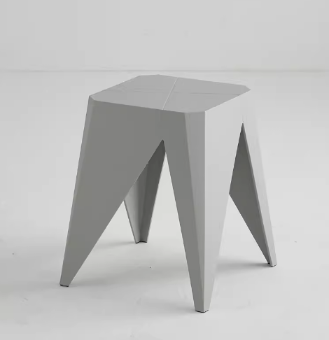 新款簡約加厚四方塑料凳子(灰色)(尺寸:38*44.5*30CM)