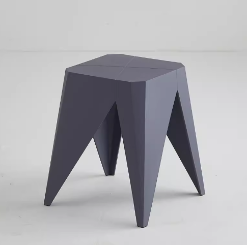新款簡約加厚四方塑料凳子(灰藍色)(尺寸:38*44.5*30CM)