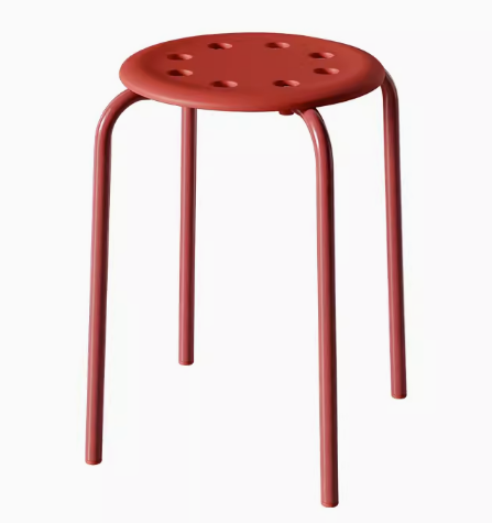 熱賣簡約塑料八孔圓凳(紅色)(尺寸:44*31*30*30CM)