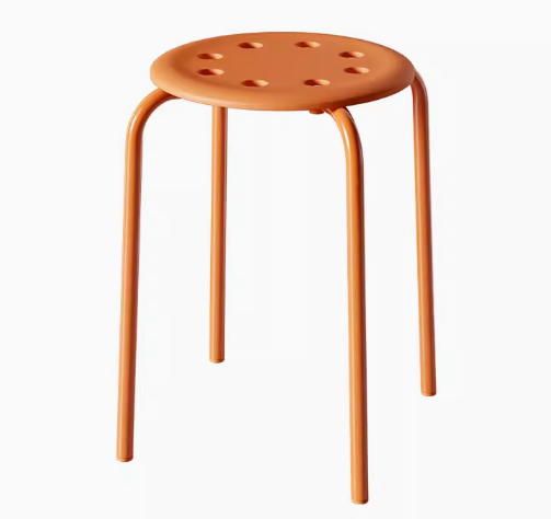 熱賣簡約塑料八孔圓凳(桔色)(尺寸:44*31*30*30CM)