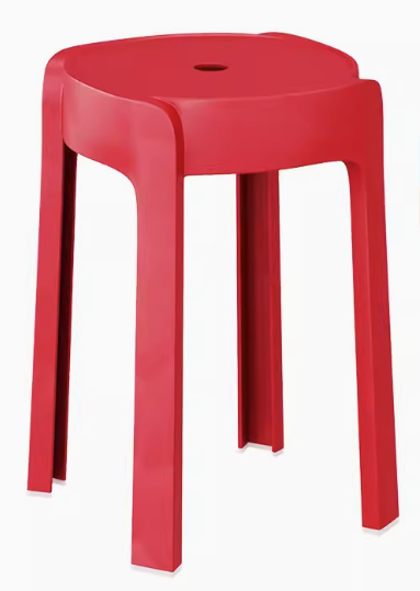 熱賣家用加厚塑料風車圓凳(西瓜紅)(尺寸:高46CM,坐寬30CM)