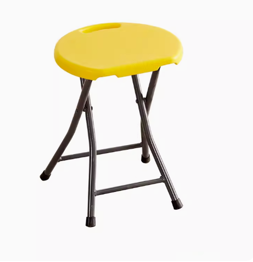 熱賣加厚塑料簡易折疊凳(黃色)(尺寸:展開高46CM,坐寬32*29CM)