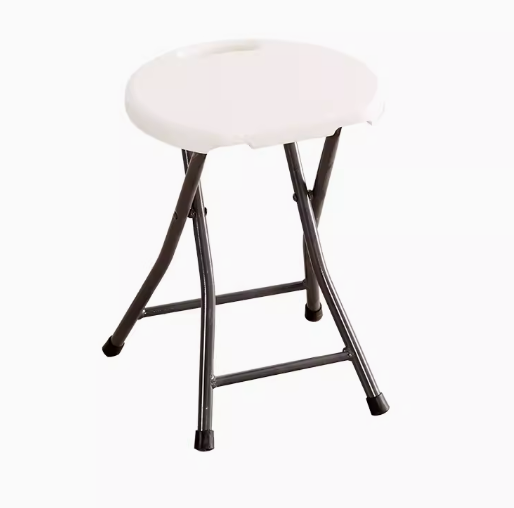 熱賣加厚塑料簡易折疊凳(白色)(尺寸:展開高46CM,坐寬32*29CM)