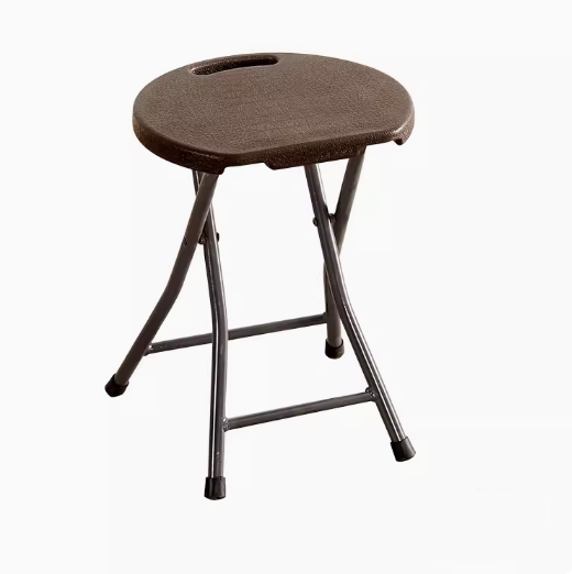 熱賣加厚塑料簡易折疊凳(棕色)(尺寸:展開高46CM,坐寬32*29CM)