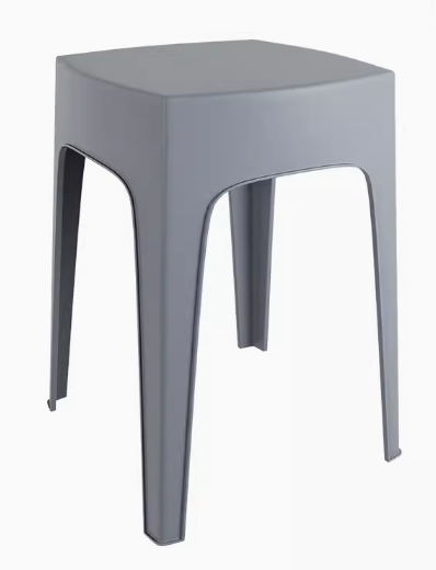 熱賣簡約加厚塑料疊凳(升級凳面/灰色)(尺寸:47*28*28*33*33CM)