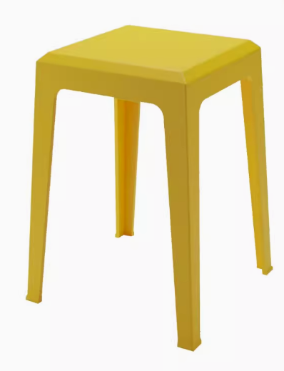 熱賣簡約加厚塑料疊凳(加固凳面/黃色)(尺寸:47*28*28*33*33CM)