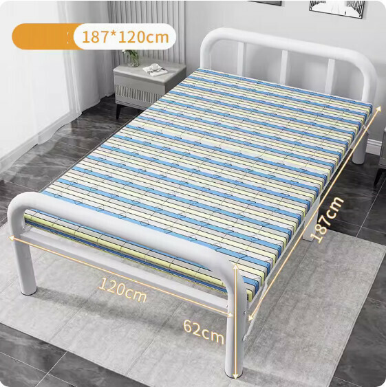 Hot selling simple folding bed [round tube stripe + reinforced version (width 120CM)]