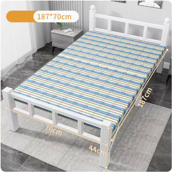 Hot selling simple folding bed [square tube stripe + reinforced version (width 70CM)]