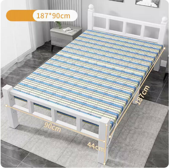 Hot selling simple folding bed [square tube stripe + reinforced version (width 90CM)]