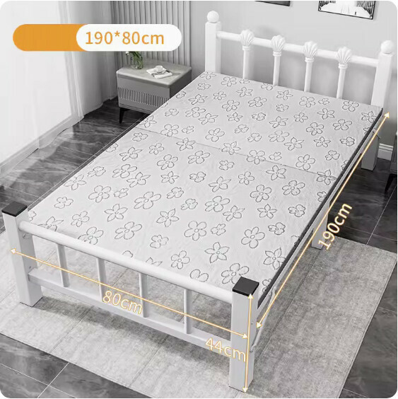 Hot selling simple folding bed [thickened - steel frame white shell - length 190 width 80CM (outer diameter)]