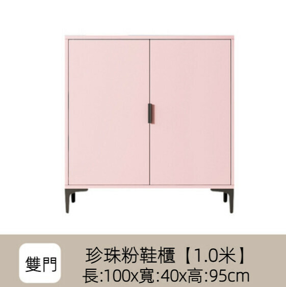 Popular home entry shoe cabinet (pearl powder) [100cm double door]