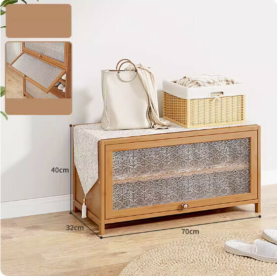 New large-capacity shoe cabinet ([Begonia Flower] three layers long 70cm*width 32cm)