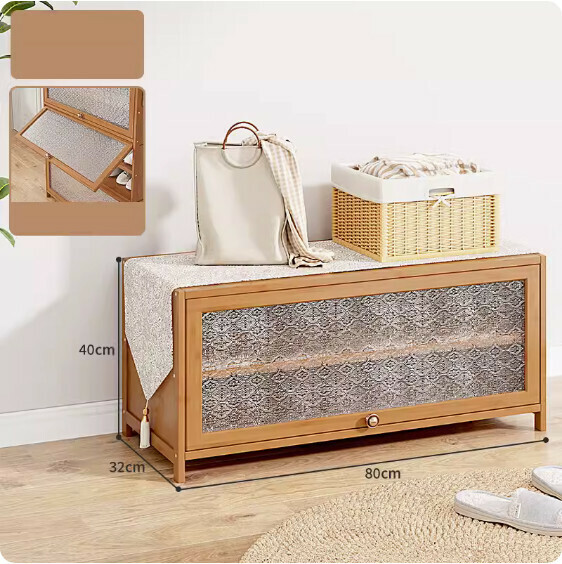 New large-capacity shoe cabinet ([Begonia Flower] three layers long 80cm*width 32cm)