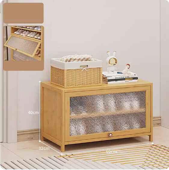 New dust-proof shoe cabinet ([Begonia original color] 3 layers - length 60cm)