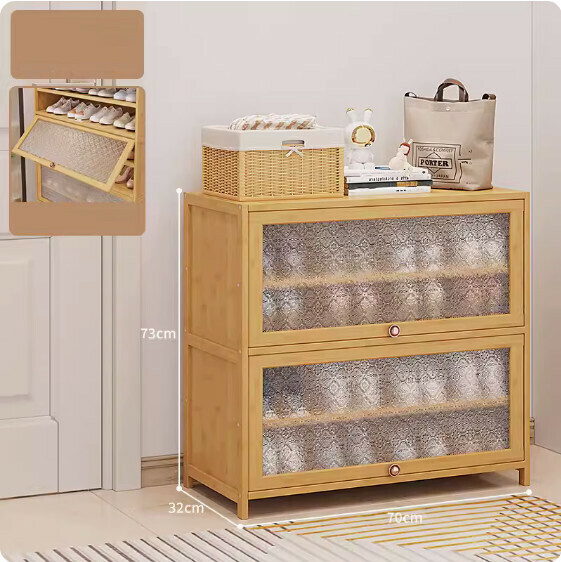 New dust-proof shoe cabinet ([Begonia original color] 5 layers - length 70cm)