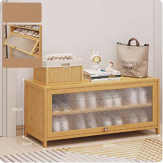 New dust-proof shoe cabinet ([Begonia original color] 3 layers - 80cm long)