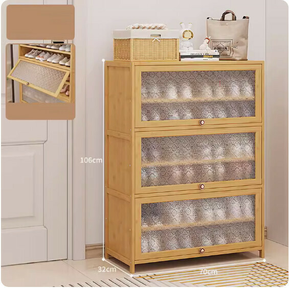 New dust-proof shoe cabinet ([Begonia original color] 7 layers - length 70cm)