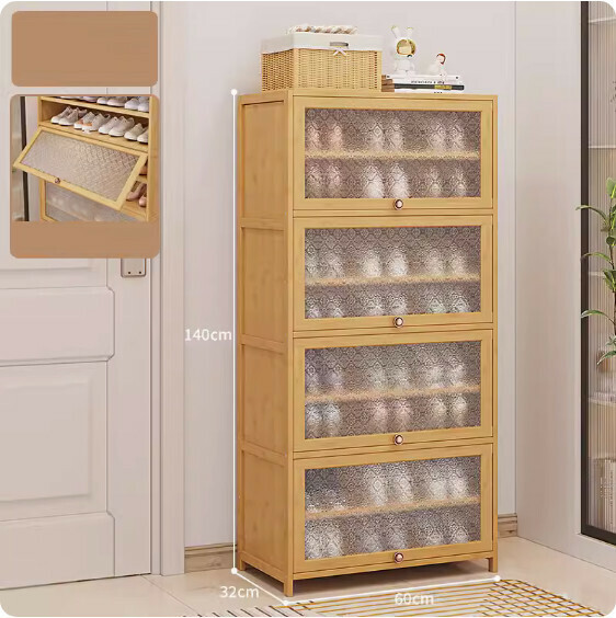 New dust-proof shoe cabinet ([Begonia original color] 9 layers - length 60cm)