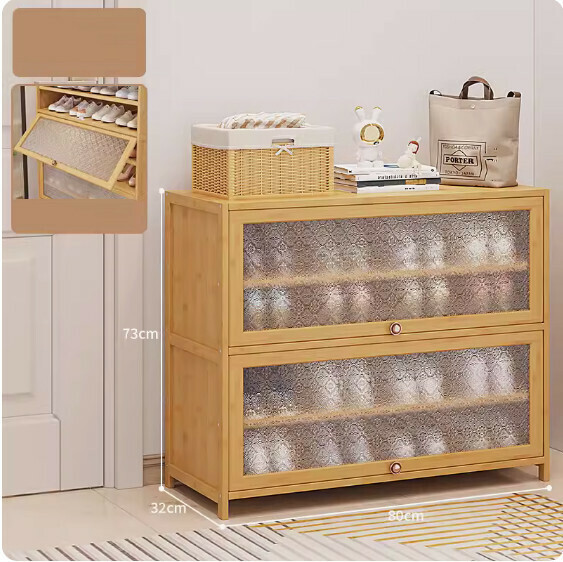 New dust-proof shoe cabinet ([Begonia original color] 5 layers - 80cm long)