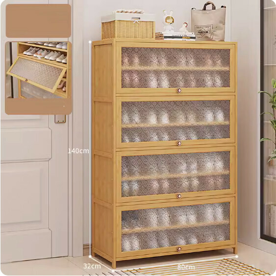 New dust-proof shoe cabinet ([Begonia original color] 9 layers - 80cm long)