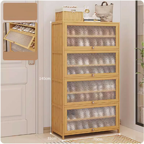 New dust-proof shoe cabinet ([Begonia original color] 9 layers - length 70cm)