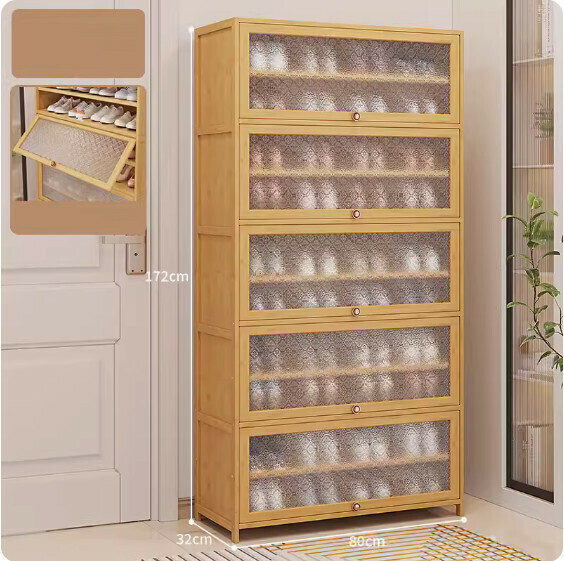 New dust-proof shoe cabinet ([Begonia original color] 11 layers - 80cm long)