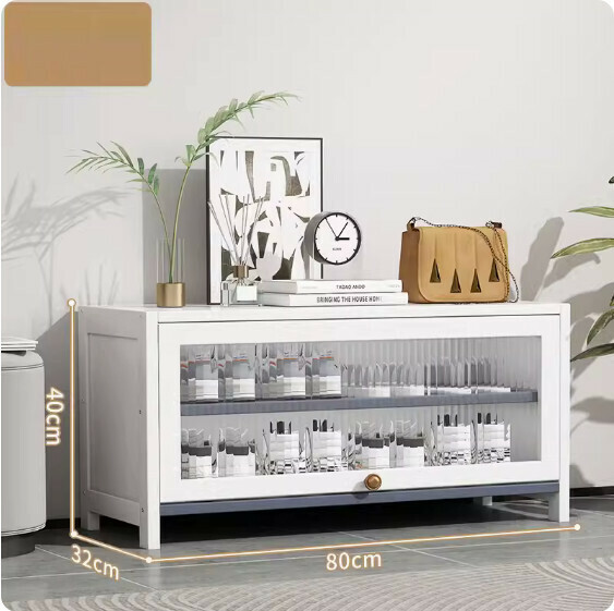 New large-capacity shoe cabinet (three layers 80cm) (white)