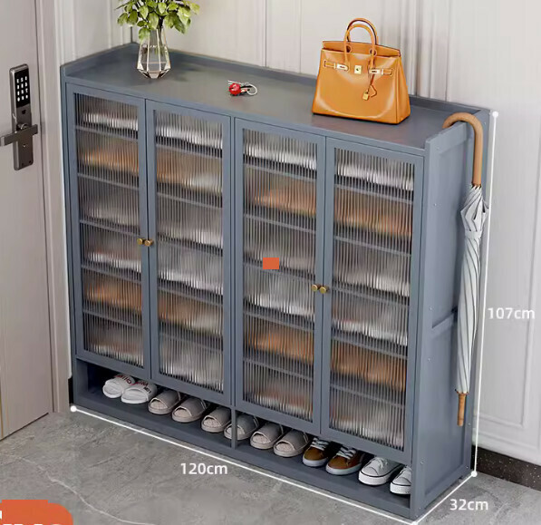New shoe storage cabinet (four doors and eight levels) (length 120*width 32*height 107cm)