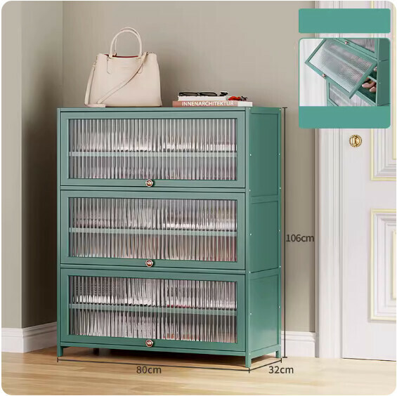 New dust-proof shoe cabinet (acrylic door) (7 layers - 80cm long)