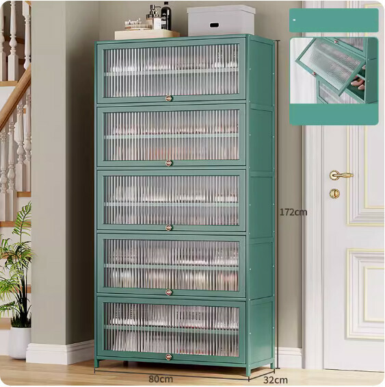 New dust-proof shoe cabinet (acrylic door) (11 layers - 80cm long)