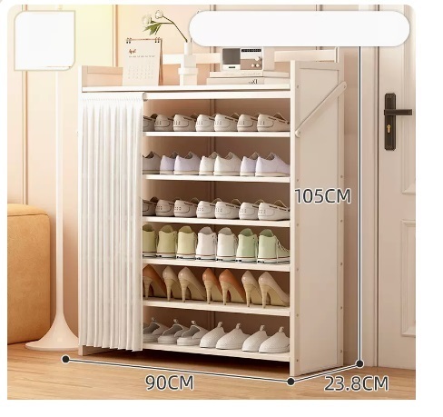 Hot selling simple dust-proof shoe cabinet (Yuebai 7 layers 90*23.8*105CM)